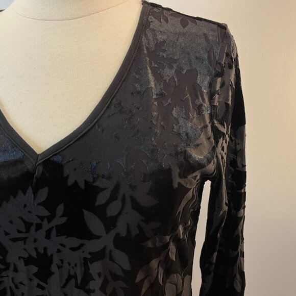 Calvin Klein Suit Women's Velour 3/4 Sleeve Top - Size Small - NWT $89 - Picture 2 of 4